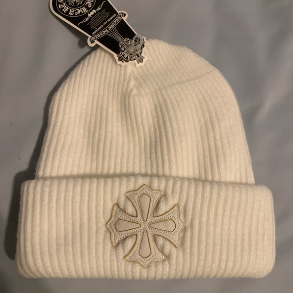 white chrome hearts beanie